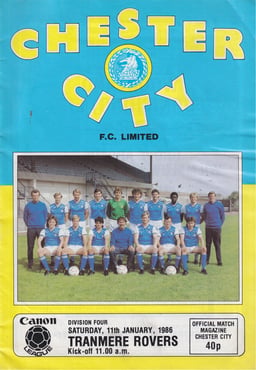 Chester v Tranmere Rovers Match Programme 1986-01-11